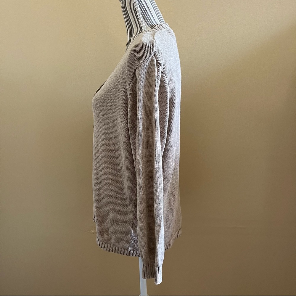 Nordstrom Women’s Vintage Long Sleeve Linen Blend Button Up Cardigan Sweater L - Picture 3 of 11